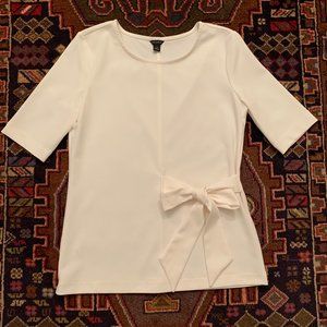Ann Taylor Short Sleeve Blouse With Side Tie